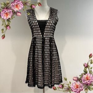 Hagel lace Mesh Sleeveless formal deep v-neck‎ Dress size small